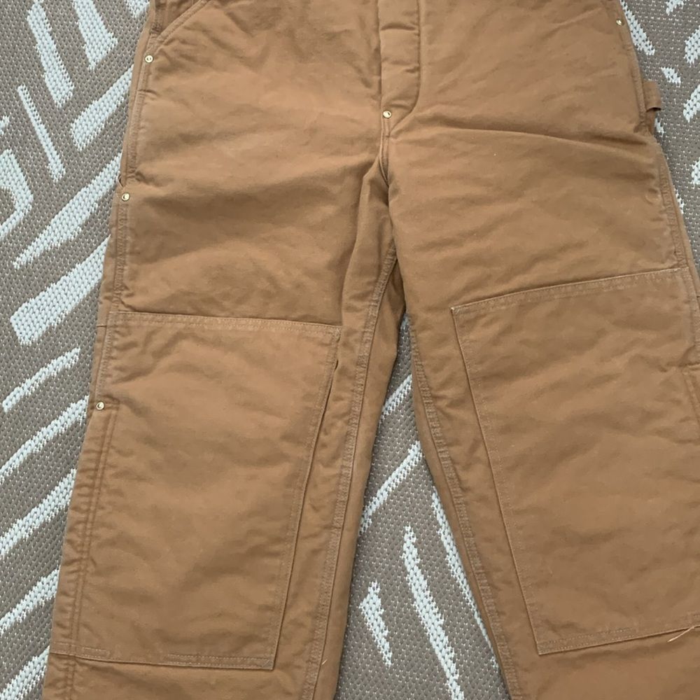 Carhartt Vintage Quilted Lined Double Knee Overalls R02 BRN Made In USA 36x30 - Picture 8 of 17